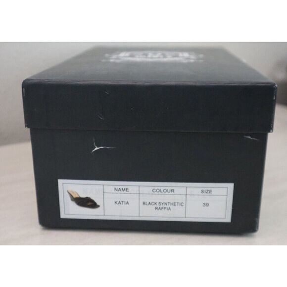 Silent D Women's Sz 39 US 8-8.5 Black Synthetic Raffia Katia Wedge Sandals - Picture 10 of 10